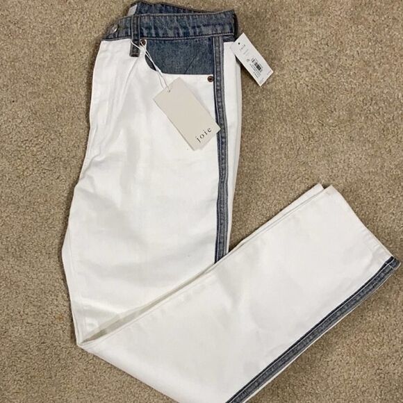 Joie Gracelyn Borderline White Blue High Rise Jean - Picture 4 of 11
